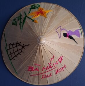 Handcrafted Vietnamese Conical Hat with Embroidery